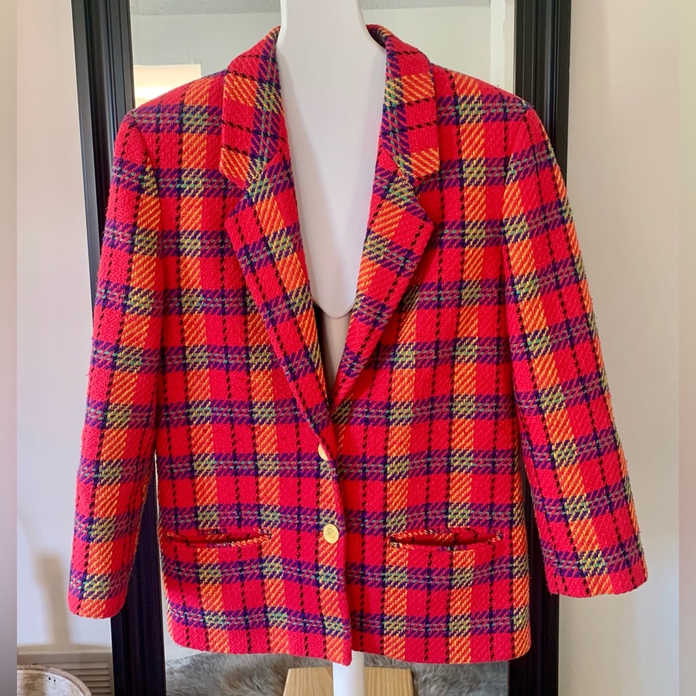 Tweed Wool Pink & Purple Blazer